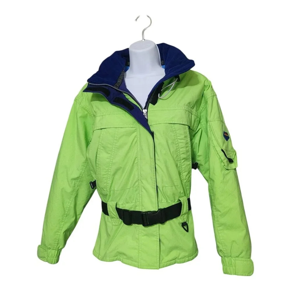 Obermeyer Ladies Thermolite Insulated Ski Jacket Size 8 Neon Green